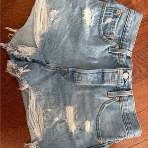 Levi's Light Blue Distressed Jean Shorts